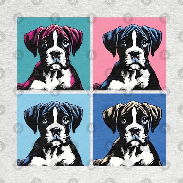 Pop Retro Art Boxer - Cute Puppy by PawPopArt